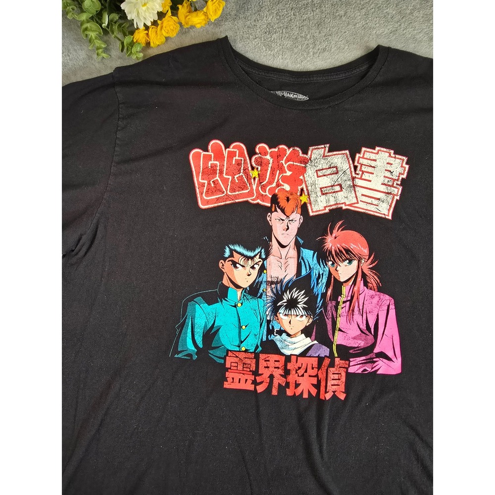 YuYu Hakusho Anime Graphic T-Shirt Mens 3XL Black Yusuke Hiei Kurama Funimation